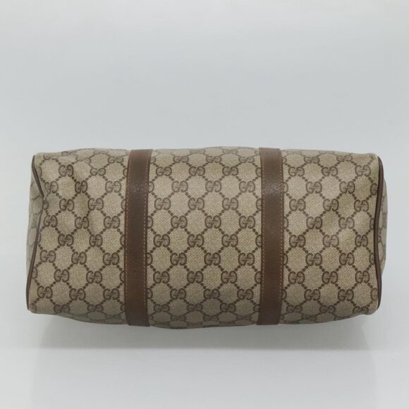 GUCCI GG Supreme Web Sherry Line Boston Bag PVC Beige Green Red Auth - Picture 5 of 16